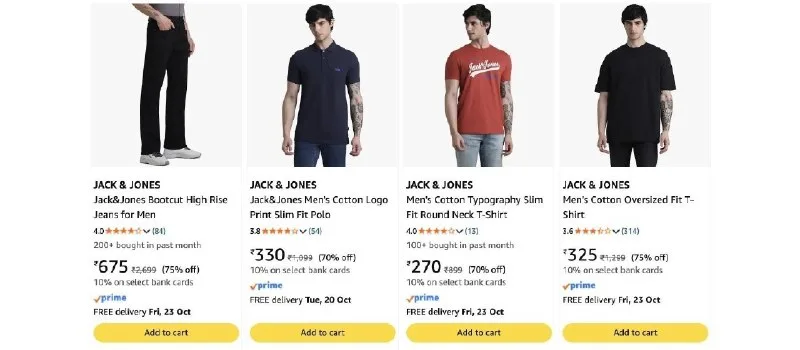 UPTO 75% OFF On Jack & Jones