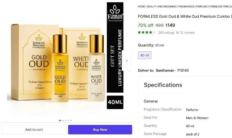 Premium Perfume (Pack of 2) - 40 ml at ₹149
