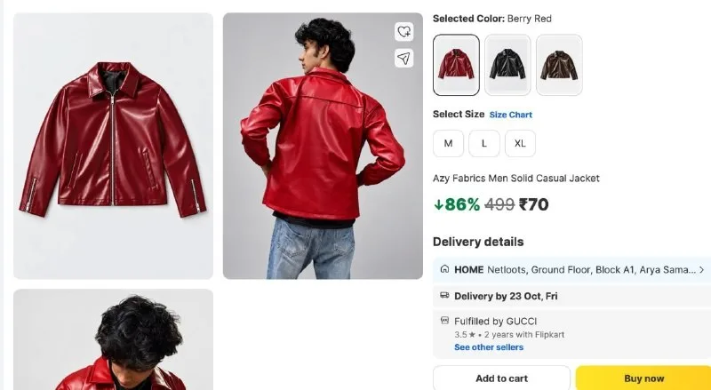 Azy Fabrics Full Sleeve Solid Men Jacket at ₹70
