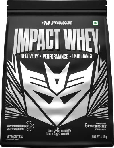 BIGMUSCLES NUTRITION Impact Whey Protein (1 kg, Belgian Chocolate) at ₹999