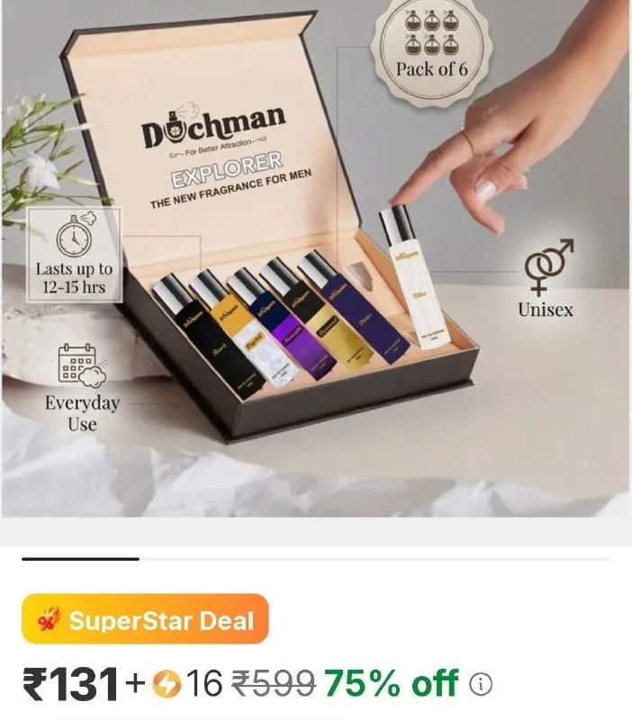 Duchman long lasting fragrance with ferrary perfume |unisex perfume 60ml| eau de parfum - 60 ml at ₹131
