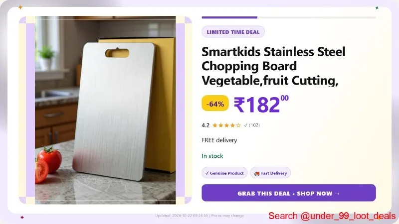 Smartkids Stainless Steel Chopping Board at ₹182