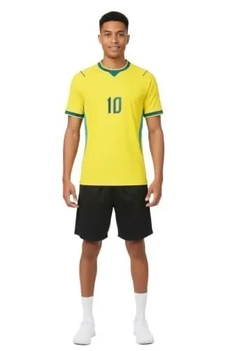 Yellow Football T-Shirt Boys Girls Adults 8020 M2_L6 at ₹99