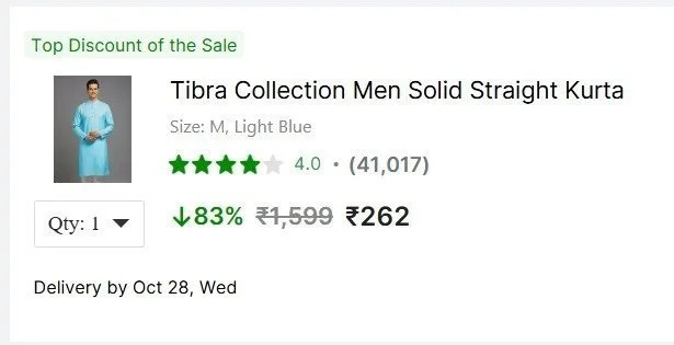 Kurta Loot 262 at ₹262