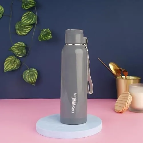 Nayasa Pristine 700ml Water Bottle | BPA-Free Plastic with Insulated Stainless Steel Inner | Leak-Proof Twist Cap | For Office, School, Gym, at ₹278