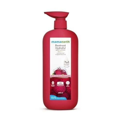 Mamaearth Beetroot Hydraful Body Lotion with Beetroot & Hyaluronic Acid & for Natural Pink Glow - 400 ml Beetroot + Hyaluronic Acid for Deep at ₹223