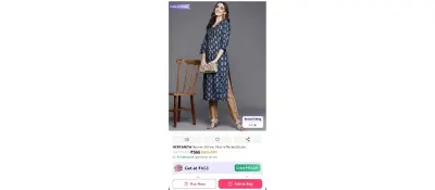 HERE&NOW Women Ethnic Mot Printed Kurta at ₹544