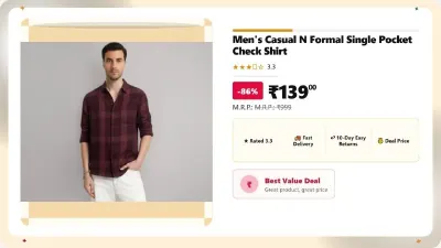 Men's Casual N Formal Single Pocket Check Shirt at ₹139