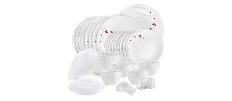 CELLO Opalware Dazzle Series Lush Fiesta Dinner Set, 49Pcs at ₹1,799