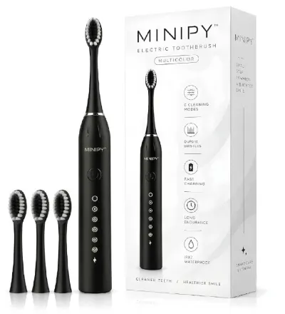 Electric Toothbrush with 4 Dupont Brush Heads, IPX7 Waterproof at ₹209
