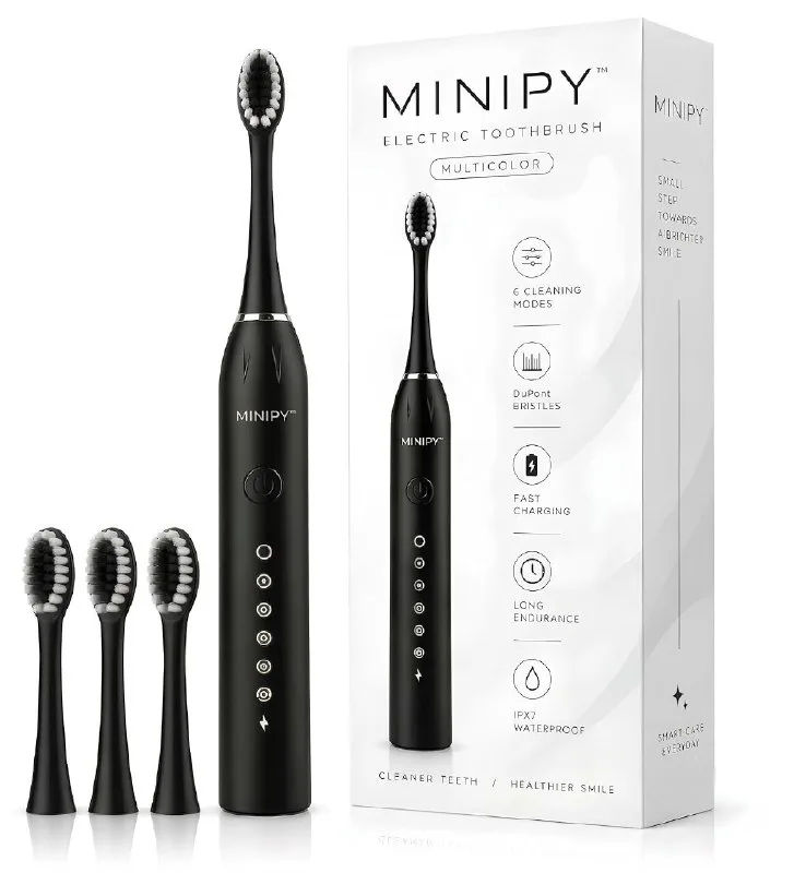 Electric Toothbrush with 4 Dupont Brush Heads, IPX7 Waterproof at ₹209