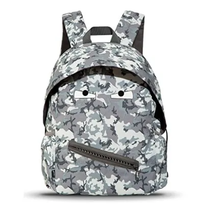 ZIPIT Grillz Backpack for Kids with Extra Side Pocket, Camo Green at ₹259