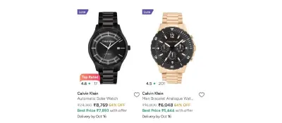 Calvin Klein Watches upto 64% off + 20% off