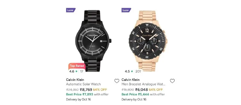Calvin Klein Watches upto 64% off + 20% off