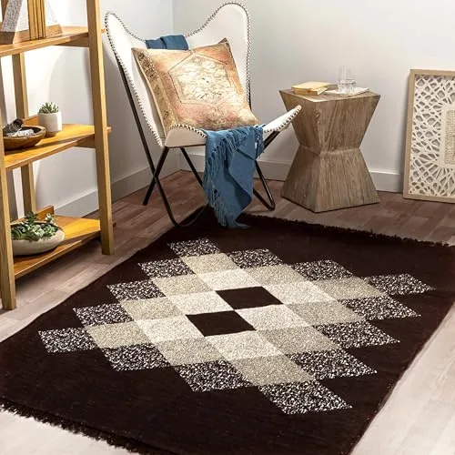 BSB HOME Designer Superfine Chenille Carpet | 500 GSM Velvet Carpet/Area Rug/Durries with Fine Gold Yarn for Living Room, Bedroom, Runner| 1 at ₹384