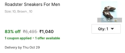 Roadster Sneakers For Men at ₹1,040