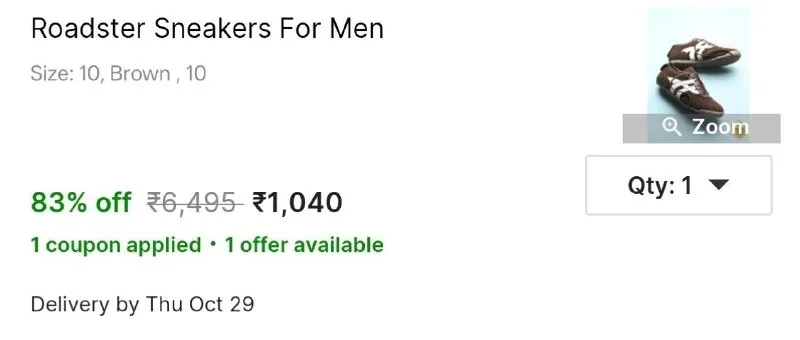 Roadster Sneakers For Men at ₹1,040