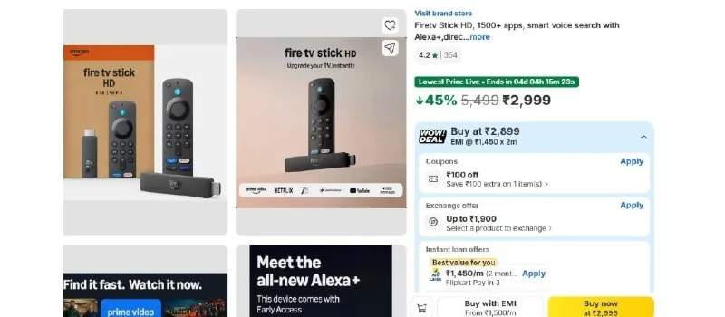 Fire TV Sticks from ₹2,999