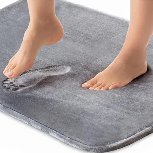 BSB HOME All Purpose Non Slip Anti-Skid - Memory Foam Door Mat, Kitchen Runner Super Absorbent - Quick Dry | Water soak (16" x 24", Grey) at ₹188