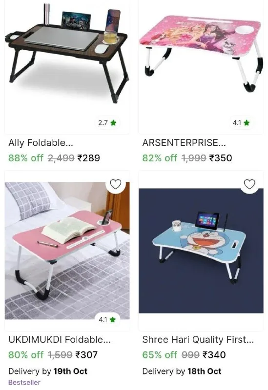 Flat 80% Off on Study Table