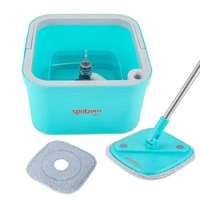 Spotzero By Milton Fresh Flow Square Mop with Bucket 3 L, Flexible Kitchen tap Flat Squeeze Mop Bucket System Cleaning Supplies, Mop Head at ₹999