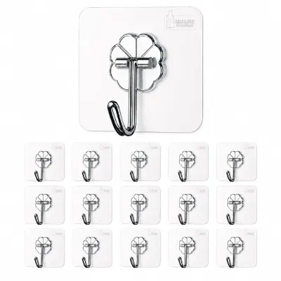 Misamo Enterprise PVC Wall Hooks, Pack of 15, Transparent at ₹135
