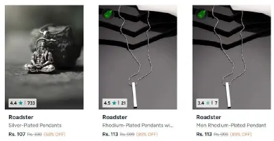 Men's Necklace and Chains Start from, Men Roadster & Provogue Belt start from and 2 more