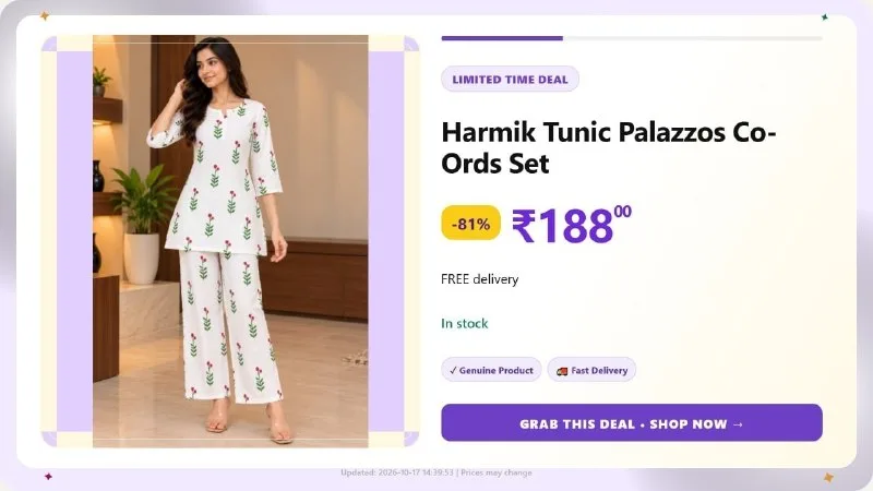 Tunic Palazzos Co-ords Set at ₹188