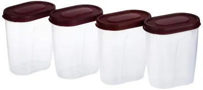 Solimo Set Of 4 Grocery Jar (450 ml) at ₹126