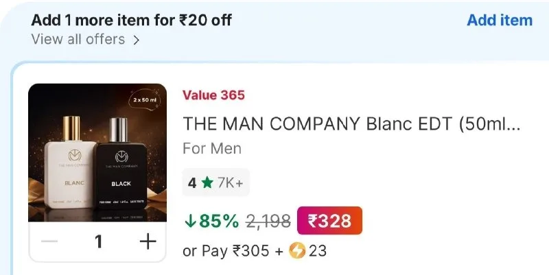 The Man Company Long Lasting Perfume Blanc and Black EDT (Pack Of 2) at ₹328