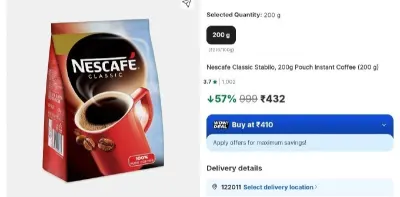 Nescafe Classic Stabilo, 200g Pouch Instant Coffee(200 g)