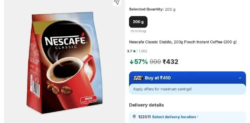 Nescafe Classic Stabilo, 200g Pouch Instant Coffee(200 g)