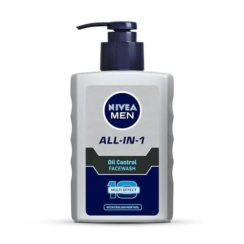 NIVEA MEN All in 1 Charcoal Face Wash | Natural Charcoal, Gluta, AHA & Vitamin C | Helps Reduce the Appearance of Tan | Removes Excess Oil a at ₹161