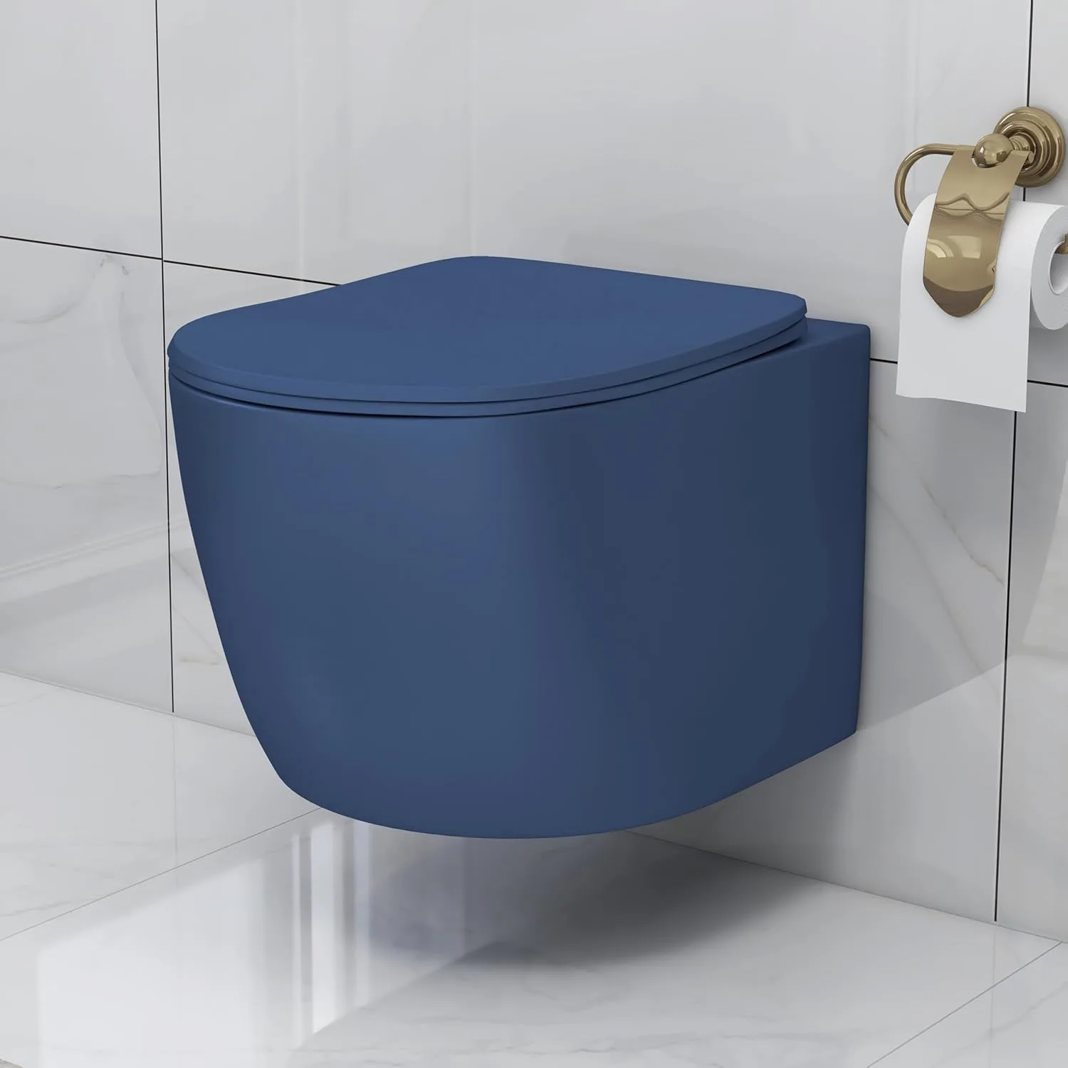 Wall-Hung Commode (Dark Blue) at ₹10,629