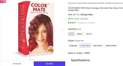 COLOR MATE 100% Grey Coverage at ₹32
