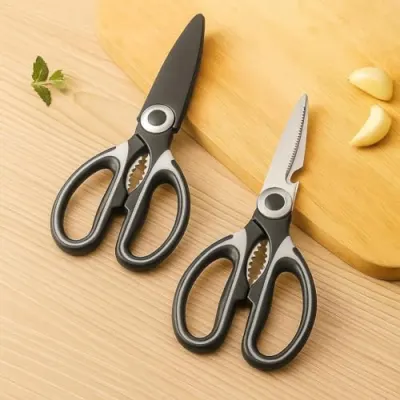 Titanium Kitchen Scissors | Anti-microbial, rust-free and detachable blades | Cuts through meat, soft bones | Nut-cracker | Scaling fish at ₹90