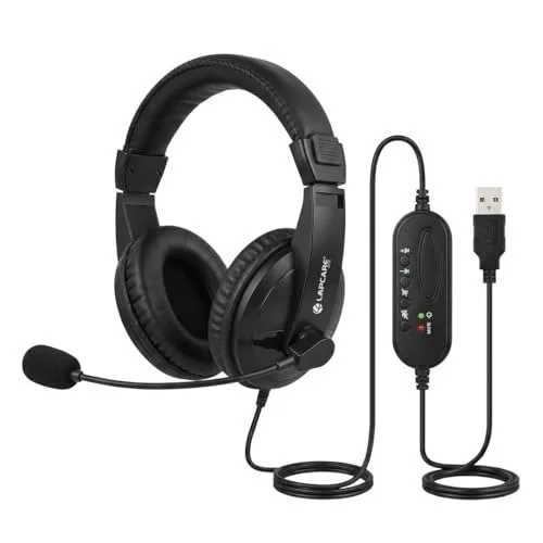 LAPCARE LHP-400 Over Ear Wired Headphone with 40 MM Driver, HD Sound, Inbuilt 3 Way Adjustable Mic (Black)- Multi Platform Compatible, 40 mm at ₹711