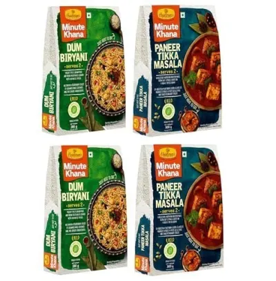 Haldiram's Nagpur Ready To Eat Paneer Tikka Masala 300g (Pack of 2) With Dum Biryani 200g (Pack of 2) Combo at ₹150