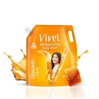Vivel Glycerin & Honey Moisturizing Body Wash for Men & Women, 1300ml Pouch at ₹156