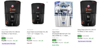Aqua Fresh Water Purifiers from ₹3,460