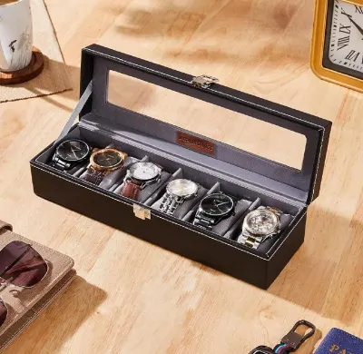 Faux Leather Watch Organizer Box at ₹399