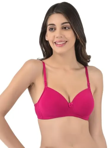 Softline Women's Cotton-Rich Wire-Free Padded Bra | Full Coverage, Seamless & Breathable for Everyday Comfort | Soft Fabric with Supportive  at ₹139