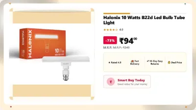 Halonix 10 Watts B22d Led Bulb Tube Light (Pack Of 1) at ₹94