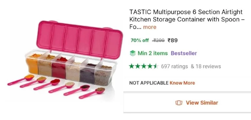 6 In 1 Masala Box With Spoons at ₹92
