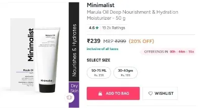Minimalist Moisturizer 50g at ₹239