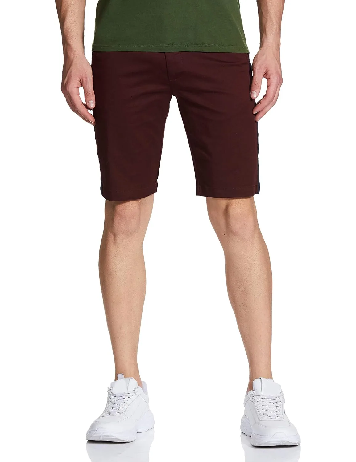 The Indian Garage Co Slim Fit Camouflage Mid-Rise Chino Shorts at ₹383