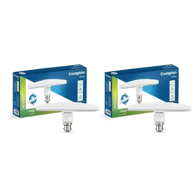 Crompton Twist T-Bulb 10W LED B22 | Rotating Head, Pack of 2 at ₹189