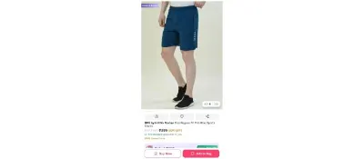 HRX by Hrithik Roshan Men Regular Fit Mid-Rise Sports Shorts at ₹421
