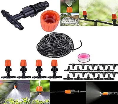 DIY Crafts Drip Irrigation for Greenhouse Cross Water Nozzle Sprinkler Misting Garden Sprinklers 1/4 Hose Water Cooling Weranda Lawn (8 Pcs  at ₹283