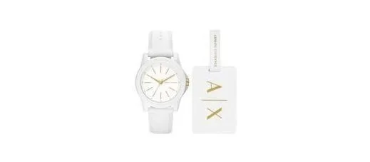 Armani Exchange Silicone Analog White Dial Women's Watch, Armani Exchange Silicone Analog Black Dial Men Watch